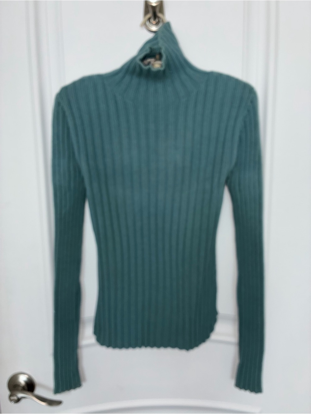 Banana Republic Teal Ribbed Turtleneck Sweater